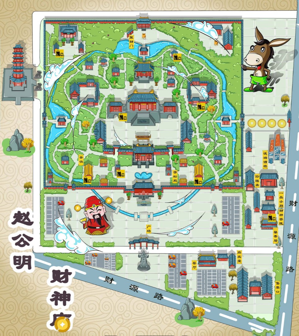 馆陶寺庙类手绘地图